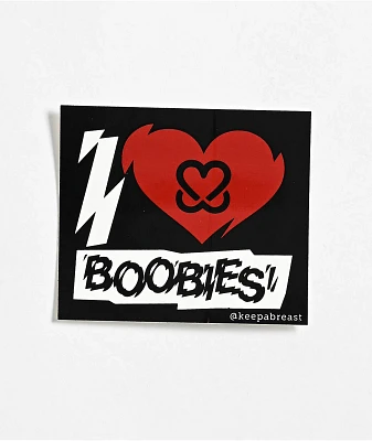 Keep A Breast Foundation I Heart Boobies Earthquake Sticker