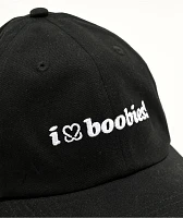Keep A Breast Foundation I Heart Boobies Embroidered Black Strapback Hat