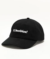 Keep A Breast Foundation I Heart Boobies Embroidered Black Strapback Hat