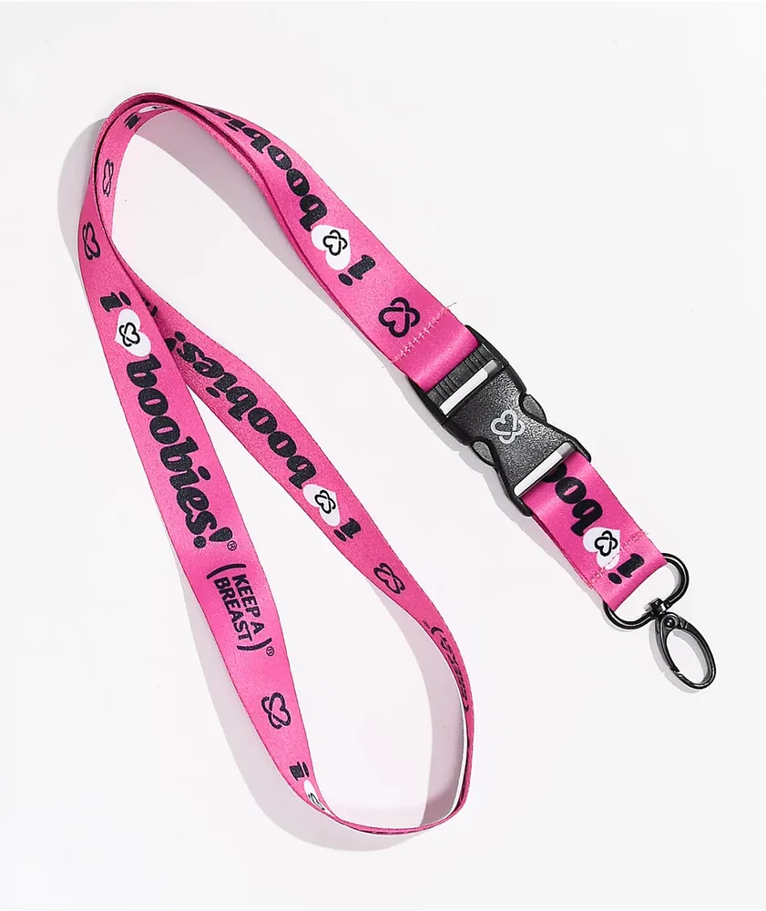 Keep A Breast Foundation I Heart Boobies Magenta Lanyard