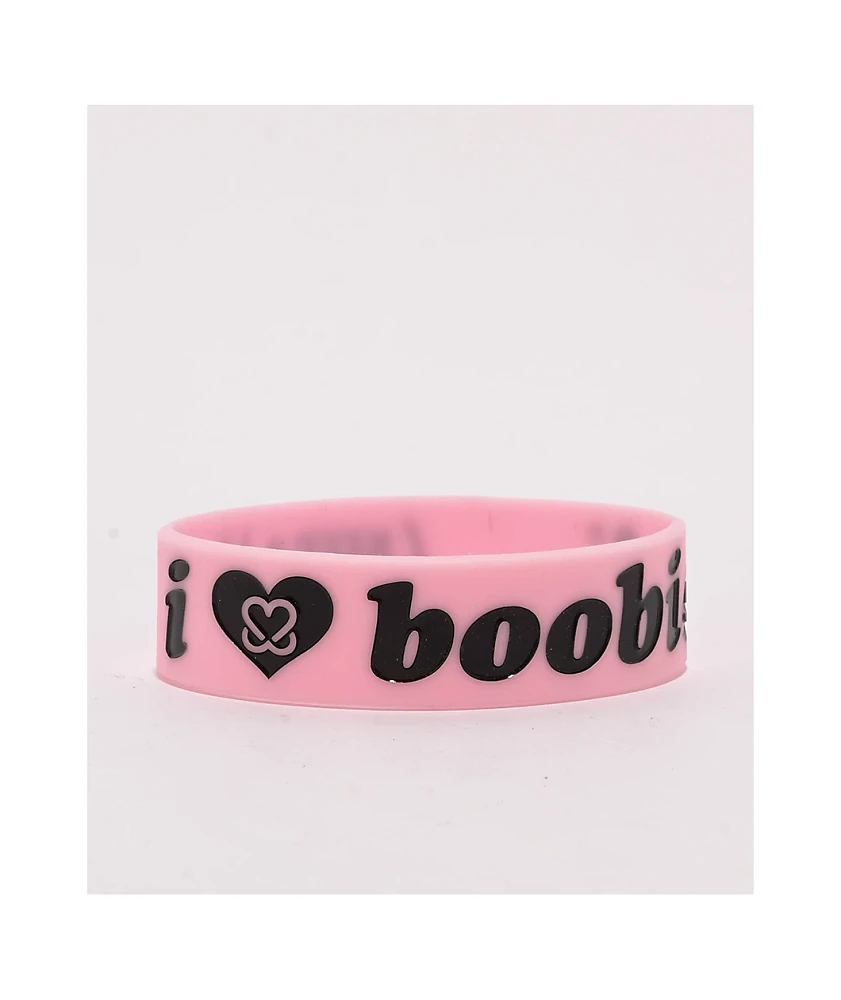 Keep A Breast Foundation I Heart Boobies Pink & Black Bracelet