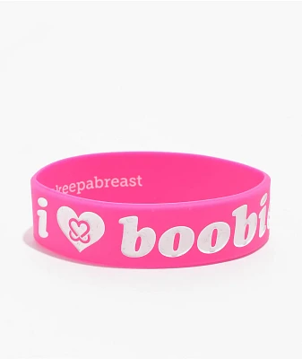 Keep A Breast Foundation I Heart Boobies Pink & White Bracelet