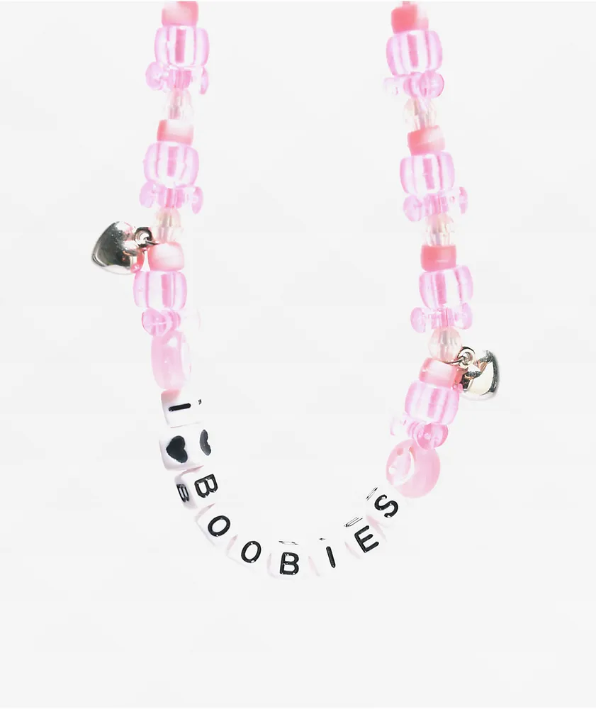 Keep A Breast Foundation I Heart Boobies Pink Kandi Choker