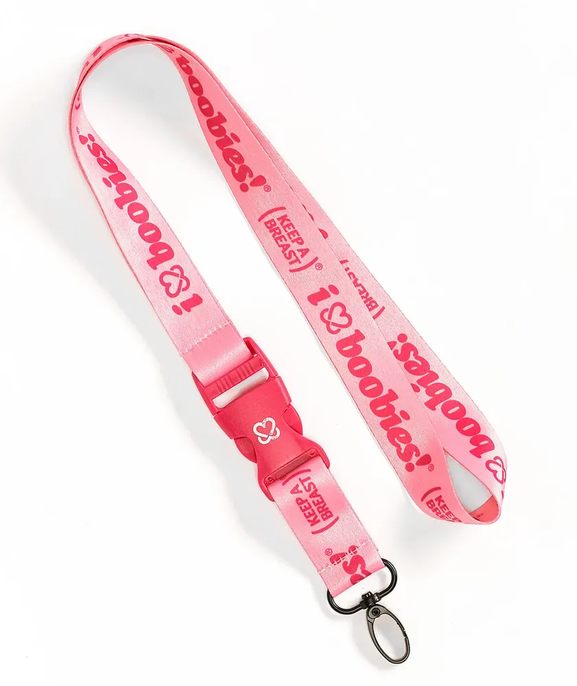 Keep A Breast Foundation I Heart Boobies Pink Lanyard 