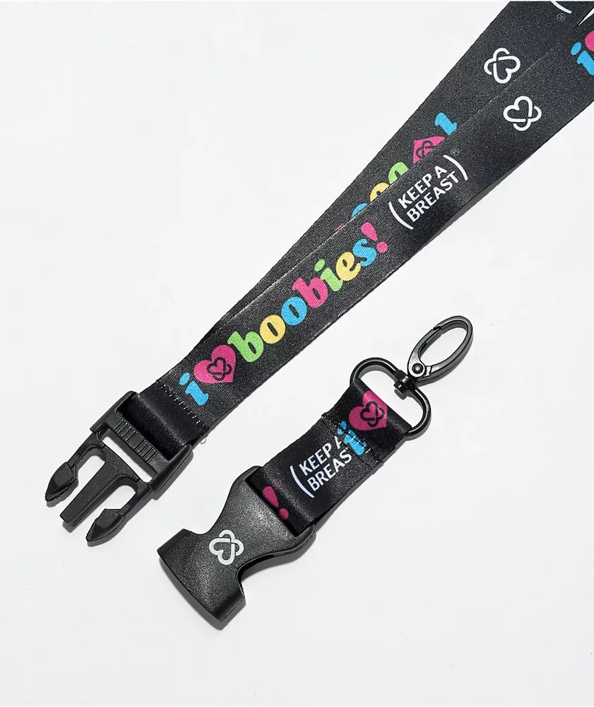 Keep A Breast Foundation I Heart Boobies Rainbow Lanyard