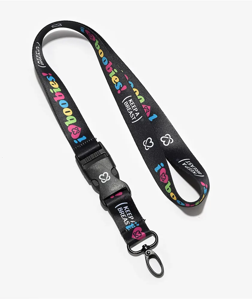 Keep A Breast Foundation I Heart Boobies Rainbow Lanyard