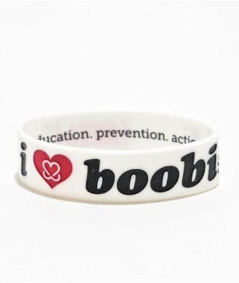 Keep A Breast Foundation I Heart Boobies White, Black & Red Bracelet