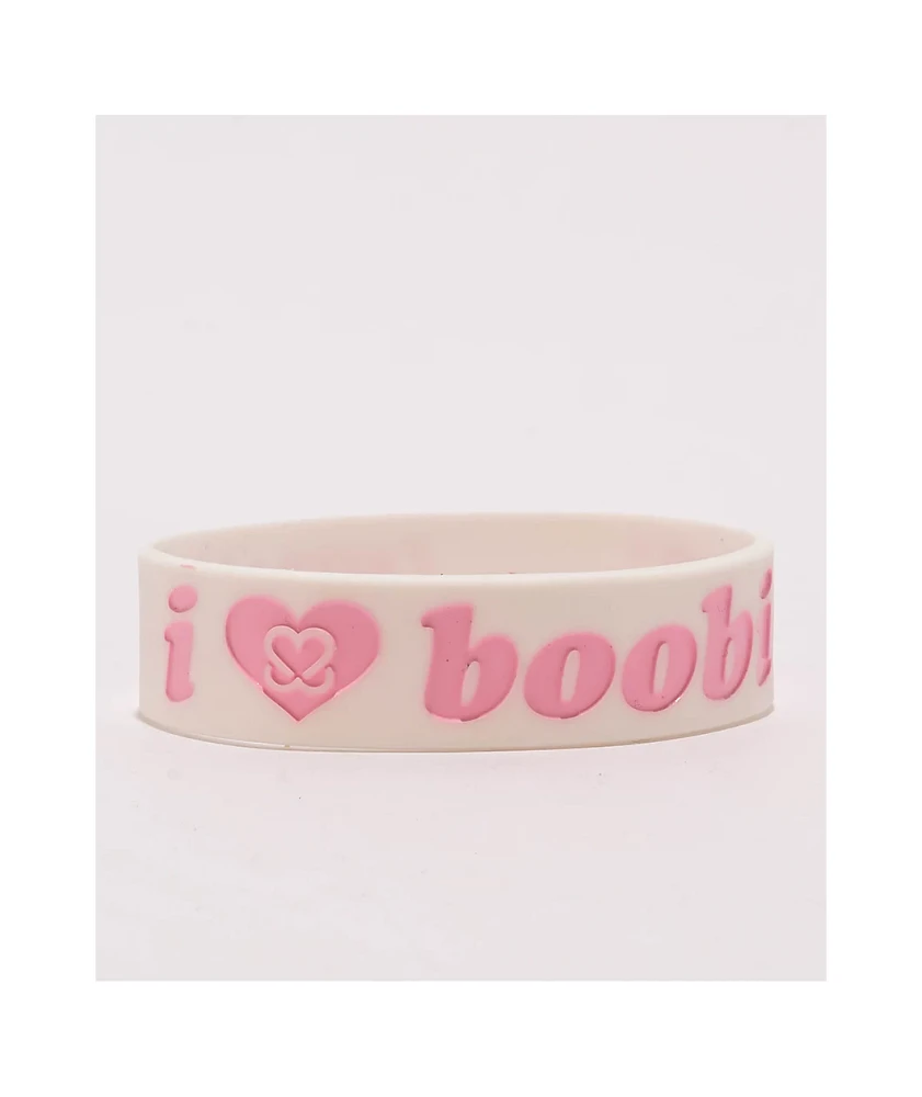 Keep A Breast Foundation I Heart Boobies White & Pink Bracelet