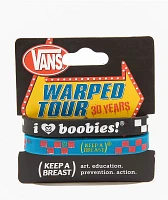 Keep A Breast Foundation x Vans Warped Tour Black & Blue 2 Pack Bracelets