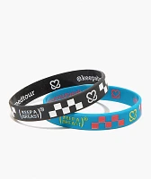 Keep A Breast Foundation x Vans Warped Tour Black & Blue 2 Pack Bracelets