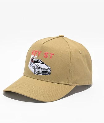 Key Street Bespoke Beige Snapback Hat
