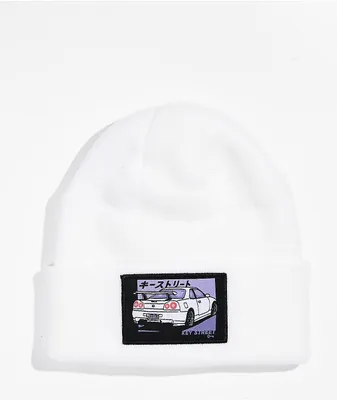 Key Street Gas Sation White Beanie