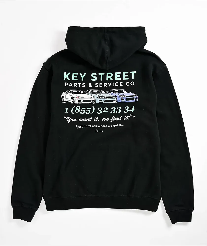 Key Street Parts & Services Black Zip Hoodie