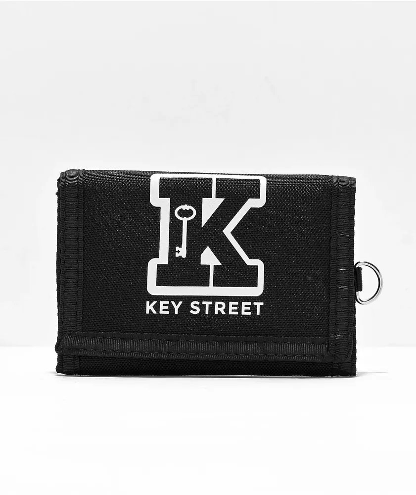 Key Street Lock & Key Club Black Trifold Wallet