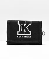 Key Street Lock & Key Club Black Trifold Wallet