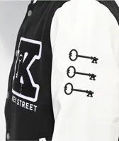 Key Street Lock And Key Black & White Varsity Jacket