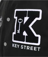 Key Street Lock And Key Black & White Varsity Jacket