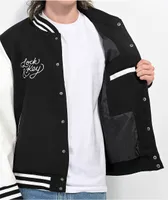 Key Street Lock And Key Black & White Varsity Jacket