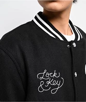 Key Street Lock And Key Black Varsity Jacket