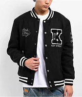 Key Street Lock And Key Black Varsity Jacket