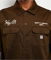 Key Street Parts & Service Brown Work Shirt