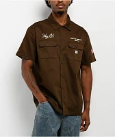 Key Street Parts & Service Brown Work Shirt