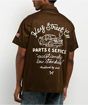 Key Street Parts & Service Brown Work Shirt