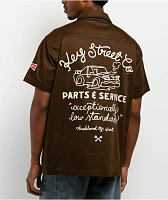 Key Street Parts & Service Brown Work Shirt