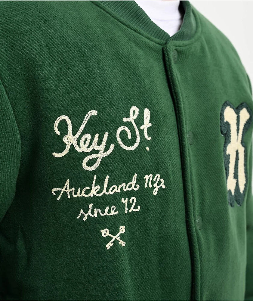 Key Street Parts & Service Green Varsity Jacket