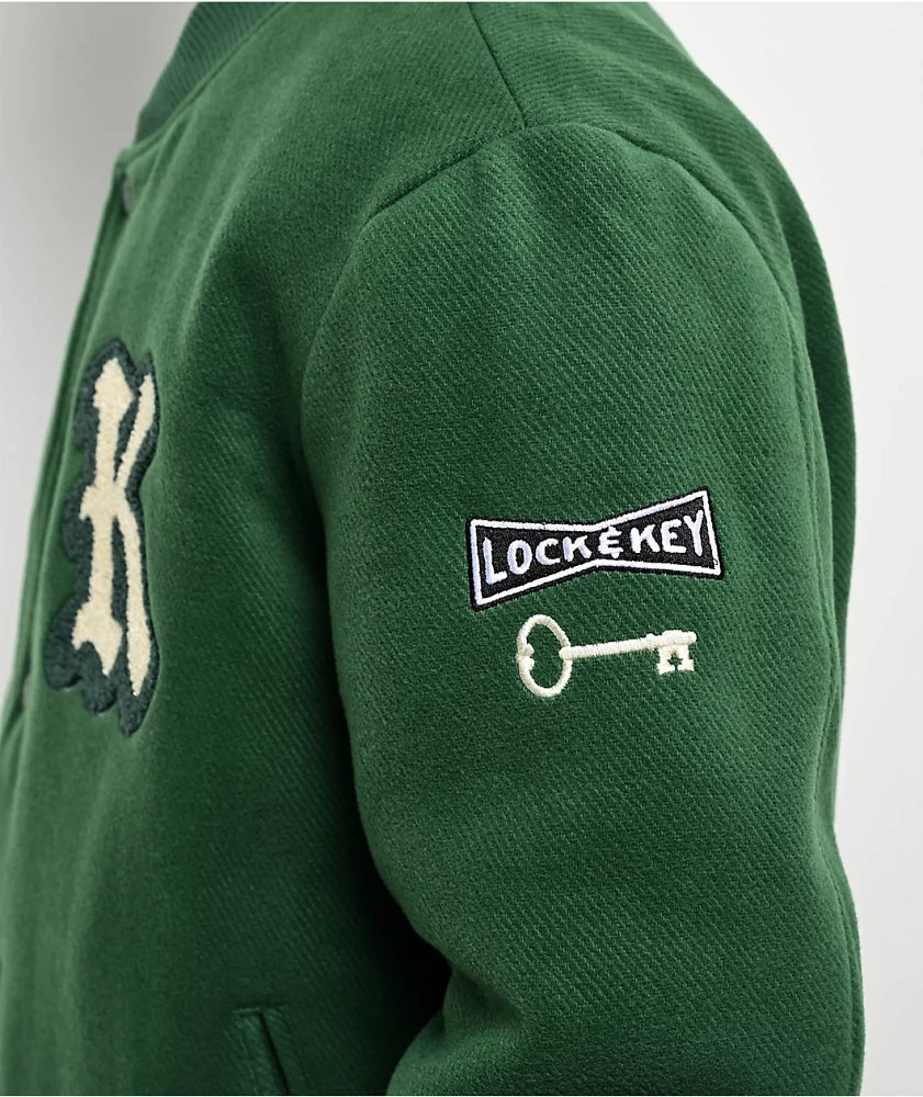 Key Street Parts & Service Green Varsity Jacket