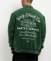 Key Street Parts & Service Green Varsity Jacket