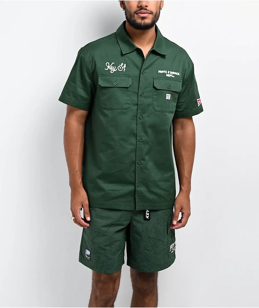 Key Street Parts & Service Green Work Shirt