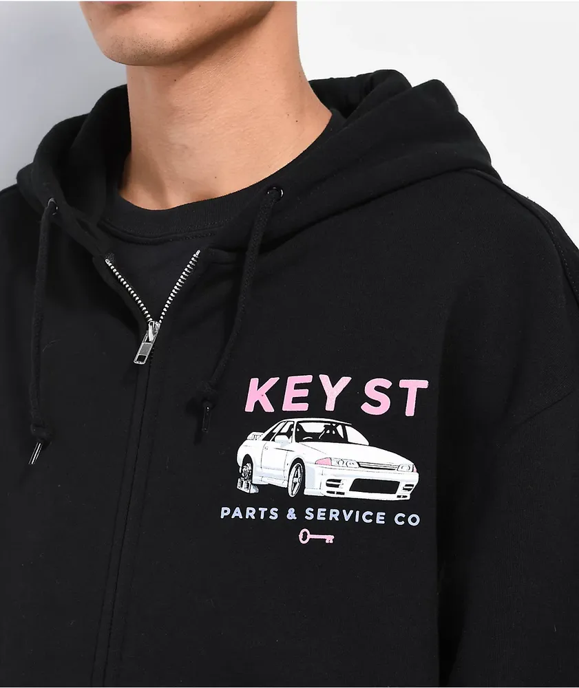 Key Street Parts & Services Black Zip Hoodie