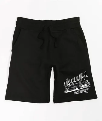 Key Street Speedin Black Sweat Shorts 
