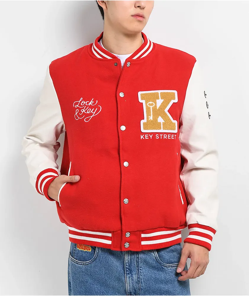 Key Street Varsity Red & White Jacket