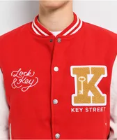 Key Street Varsity Red & White Jacket