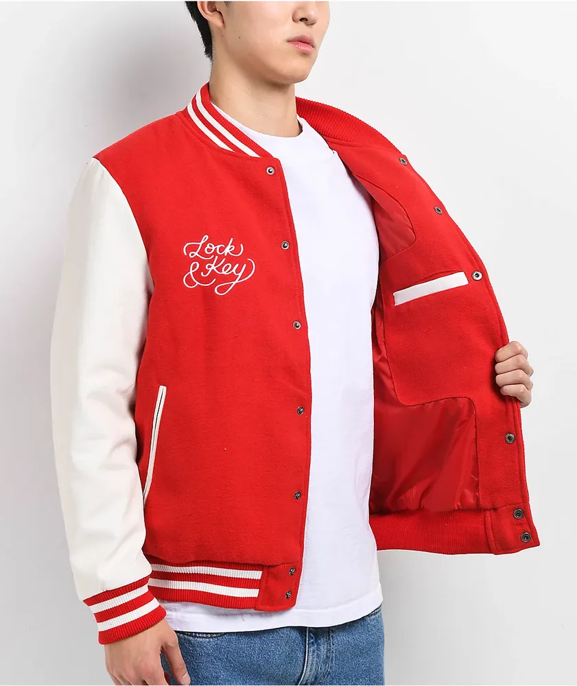 Key Street Varsity Red & White Jacket