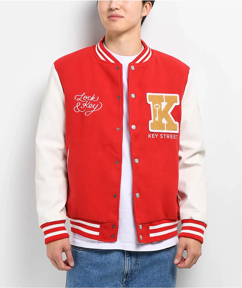 Key Street Varsity Red & White Jacket