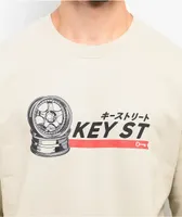 Key Street Wheels Beige Crewneck Sweatshirt