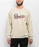 Key Street Wheels Beige Crewneck Sweatshirt