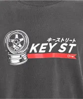 Key Street Wheels Grey Wash T-Shirt