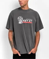 Key Street Wheels Grey Wash T-Shirt