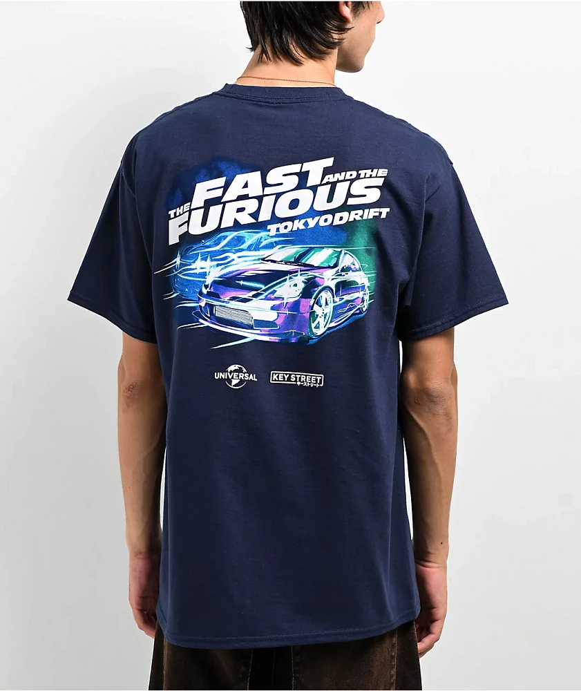 Key Street x Fast & Furious Tokyo Drift Navy T-Shirt