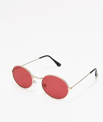Kid Red Round Sunglasses
