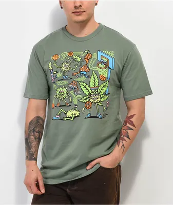 Killer Acid Basketball Sage Green T-Shirt