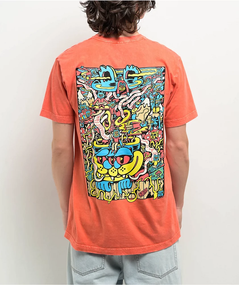 Killer Acid Cat Fantasy Orange T-Shirt