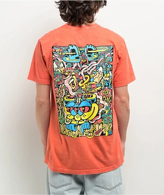 Killer Acid Cat Fantasy Orange T-Shirt