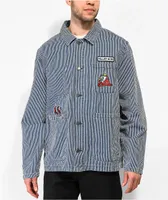 Killer Acid Eye Blue Stripe Chore Jacket