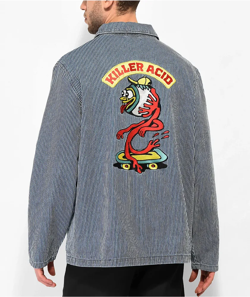 Killer Acid Eye Blue Stripe Chore Jacket