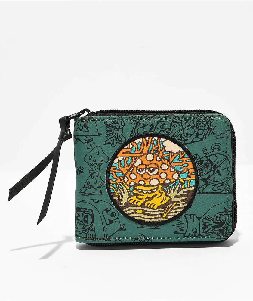 Killer Acid Get Lost Green Zip Wallet